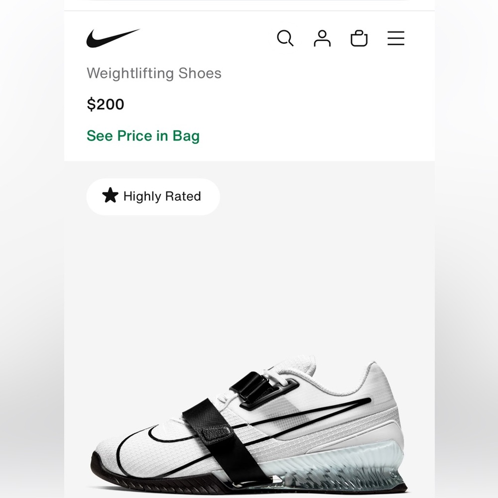 Nike White and Black Romaleos 4, 10.5 w and 9m